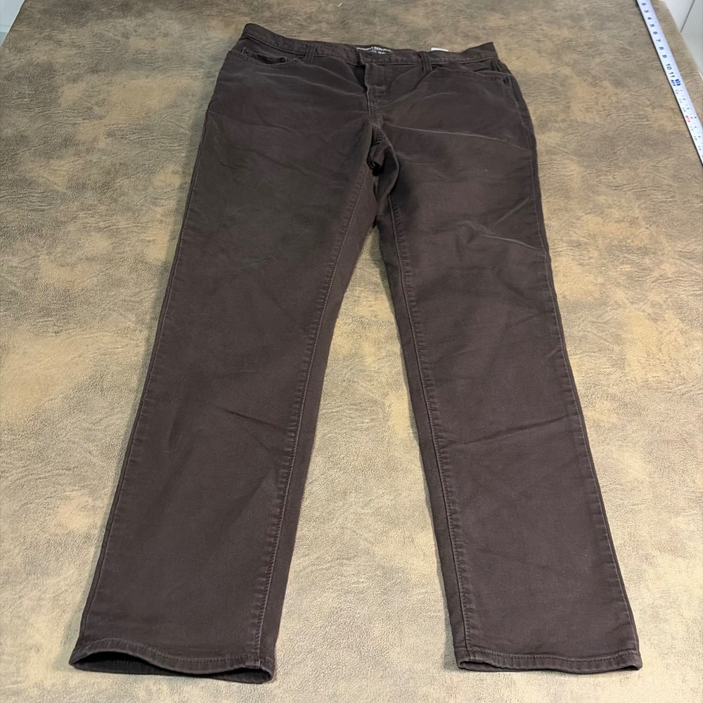 Banana Republic Travel Jean Mens 35x32 Brown Athletic Fit Stretch Pants 3198